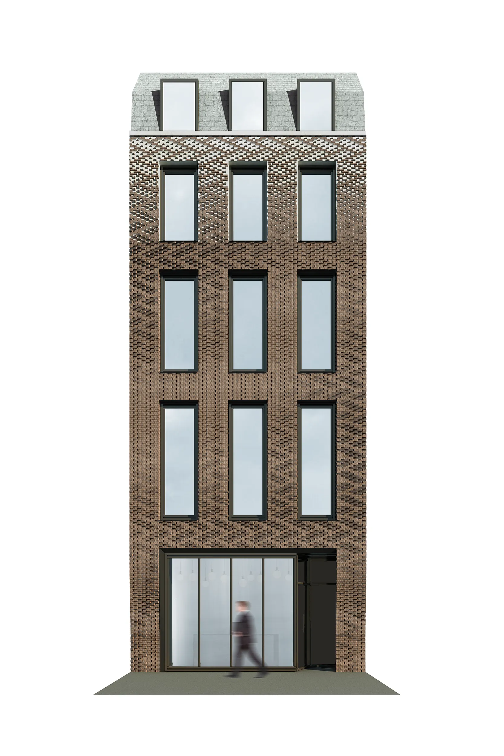 Parametric architectural design showcasing detailed, intricate patterned brickwork.